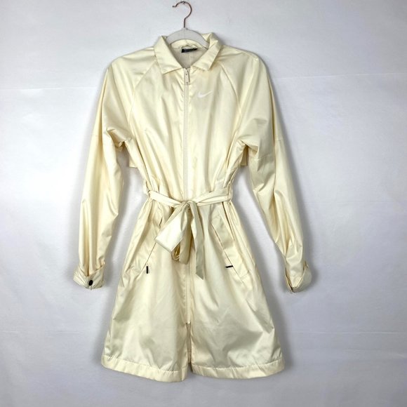Nike Sportswear Windrunner Trench Coat Parka Rain Jacket Off White XS - Picture 3 of 12